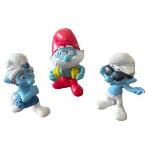 3-Smurf PEYO’s-2-McD’s-Gutsy 2011, Smooth 2013 & Papa Smurf 2024 Studio Peya